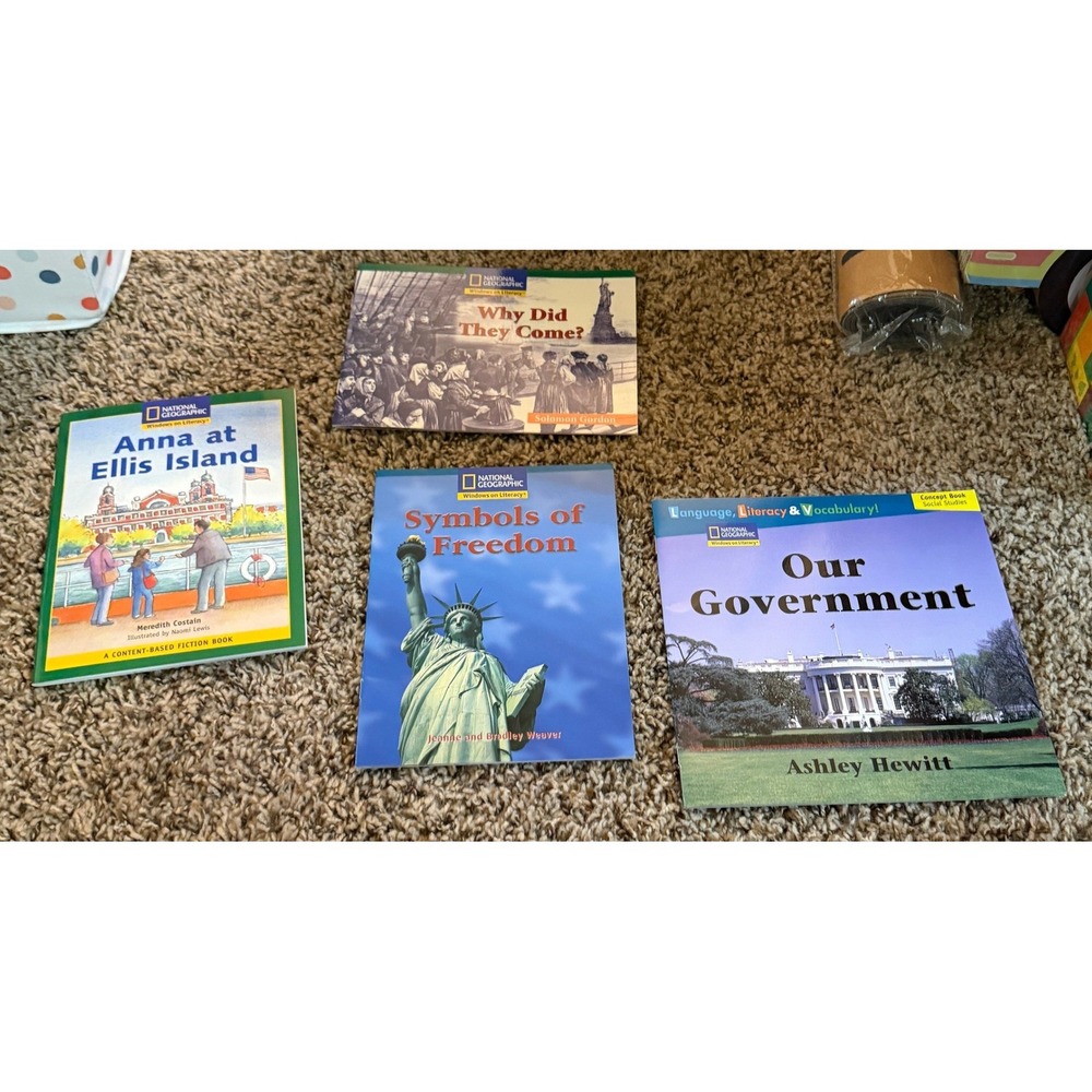 National Geographic-Ellis Island-Immigration-Statue of Liberty-Government  Books